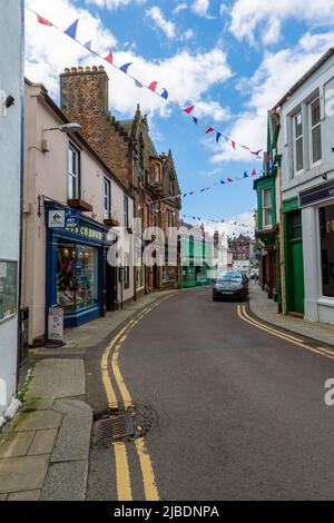 Business in a side street of Moffat, Dumfries and Galloway, Scotland, UK Stock Photo