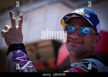 Barcelona, Spain. 05th June, 2022. Races of MotoGP Monster Energy Grand Prix of Catalunya at Barcelona-Catalunya Circuit, Barcelona, Spain, June 5, 2022 In picture: Spain Jorge Martín Carreras del Gran Premio Monster Energy de MotoGP de Catalunya en el Circuito de Barcelona-Catalunya, Barcelona 5 de Junio de 2022 POOL/ MotoGP.com/Cordon Press Images will be for editorial use only. Mandatory credit: © MotoGP.com Credit: CORDON PRESS/Alamy Live News Stock Photo