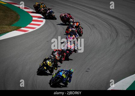 Barcelona, Spain. 05th June, 2022. Races of MotoGP Monster Energy Grand Prix of Catalunya at Barcelona-Catalunya Circuit, Barcelona, Spain, June 5, 2022 In picture: Spain Joan Mir Carreras del Gran Premio Monster Energy de MotoGP de Catalunya en el Circuito de Barcelona-Catalunya, Barcelona 5 de Junio de 2022 POOL/ MotoGP.com/Cordon Press Images will be for editorial use only. Mandatory credit: © MotoGP.com Credit: CORDON PRESS/Alamy Live News Stock Photo