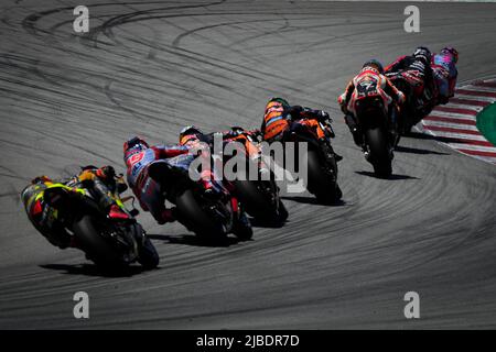 Barcelona, Spain. 05th June, 2022. Races of MotoGP Monster Energy Grand Prix of Catalunya at Barcelona-Catalunya Circuit, Barcelona, Spain, June 5, 2022 In picture: Carreras del Gran Premio Monster Energy de MotoGP de Catalunya en el Circuito de Barcelona-Catalunya, Barcelona 5 de Junio de 2022 POOL/ MotoGP.com/Cordon Press Images will be for editorial use only. Mandatory credit: © MotoGP.com Credit: CORDON PRESS/Alamy Live News Stock Photo