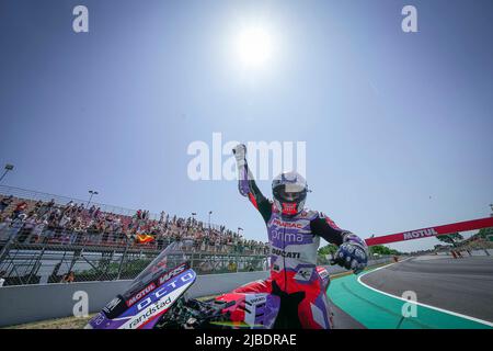 Barcelona, Spain. 05th June, 2022. Races of MotoGP Monster Energy Grand Prix of Catalunya at Barcelona-Catalunya Circuit, Barcelona, Spain, June 5, 2022 In picture: Spain Jorge Martín Carreras del Gran Premio Monster Energy de MotoGP de Catalunya en el Circuito de Barcelona-Catalunya, Barcelona 5 de Junio de 2022 POOL/ MotoGP.com/Cordon Press Images will be for editorial use only. Mandatory credit: © MotoGP.com Credit: CORDON PRESS/Alamy Live News Stock Photo