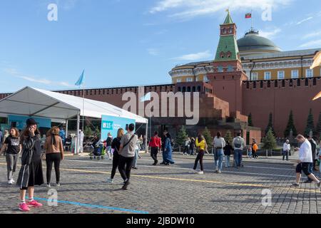 Moscow, Russia, 05 June 2022: Open Book Fair on the Red Square in Moscow - big festival of books Stock Photo