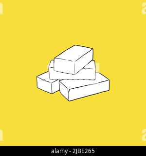 Bricks Icon, Sketch and Vintage style. - Vector Stock Vector