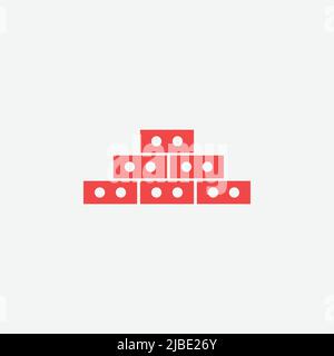 Brick Icon. Construction, Cartoon of Sickle Vector Stock Vector