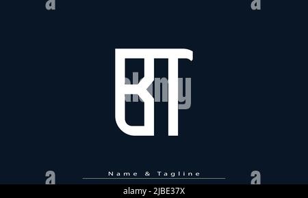 Alphabet letters Initials Monogram logo BT, TB Stock Vector
