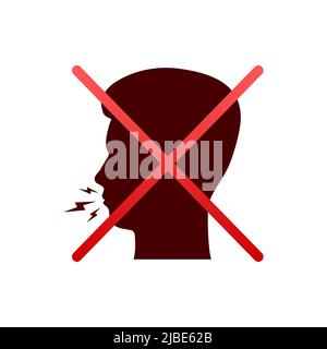 Do not make loud noises. No talking. Keep calmly communication. Vector stock illustration Stock Vector