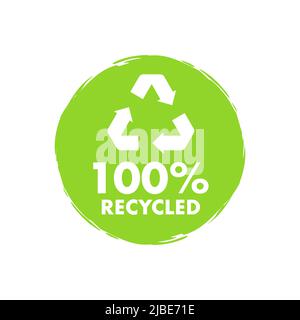 Button for paper design. Sustainable packaging. Flat 100 percent recycled for paper design Stock Vector