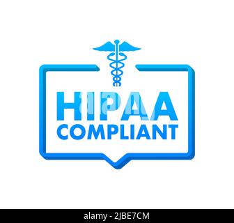 Hipaa compliant. Checkmark icon. Vector design. Logo symbol. Vector stock illustration. Stock Vector