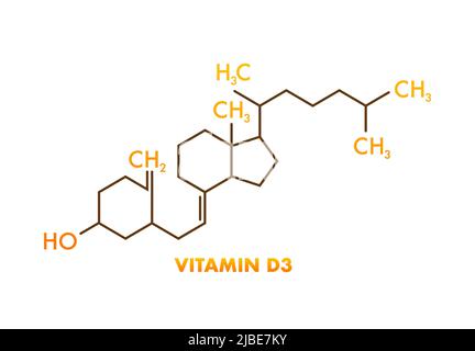 Vitamin d3 formula, great design for any purposes. Vector illustration isolated Stock Vector
