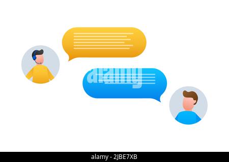 Chat messages notification on smartphone vector illustration. Social media concept. Vector stock illustration Stock Vector