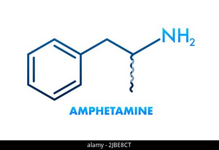 Amphetamine formula. Icon with amphetamine formula. Vector illustration Stock Vector