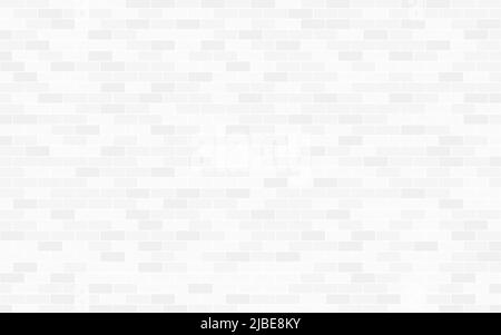White brick wall. Abstract grunge background. Wall with rectangle tiles. White and grey bricks. Interior design template. Light vintage blocks. Vector Stock Vector