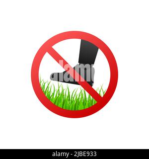 Do on green background. Red sign forbidden Stock Vector