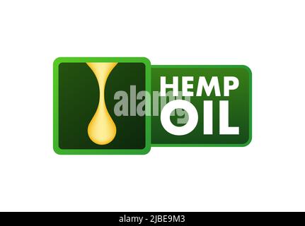 Design vector. Realistic flat hemp oil design. Web banner Stock Vector