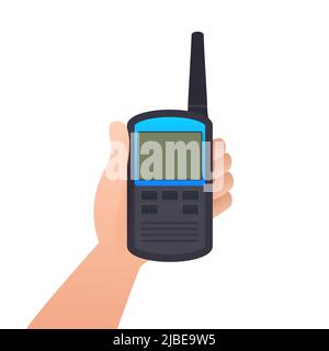 Flat walky talky for concept design. Vector isolated illustration Stock Vector