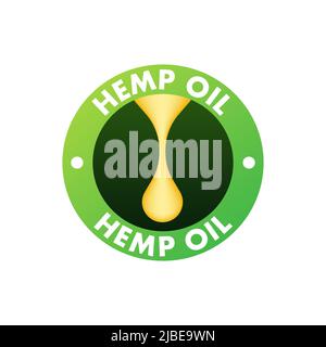 Design vector. Realistic flat hemp oil design. Web banner Stock Vector