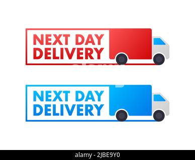 Next day delivery sign, label. Vector stock illustration Stock