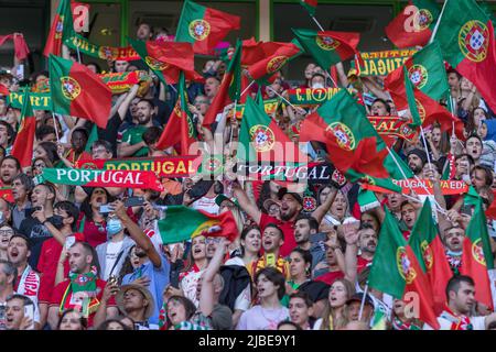 June 05, 2022. Lisbon, Portugal. Portugal supporters during the UEFA Nations League Final Tournament between Portugal and Switzerland Credit: Alexandre de Sousa/Alamy Live News Stock Photo