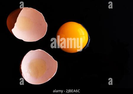 Egg on black background Stock Photo