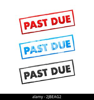 Red past due in vintage style. Vector background Stock Vector