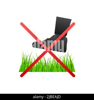 Do on green background. Red sign forbidden Stock Vector