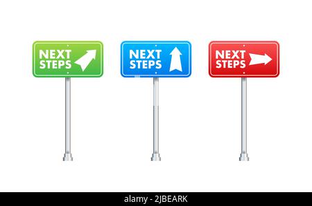 Next steps road sign illustration. Illustration vector graphic. Abstract change graphic Stock Vector