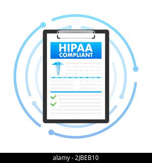 Hipaa compliant. Checkmark icon. Vector design. Logo symbol. Vector stock illustration. Stock Vector