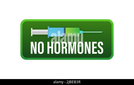 No hormone, great design for any purposes. Natural product. Healthy fresh nutrition. Vector stock illustration. Stock Vector