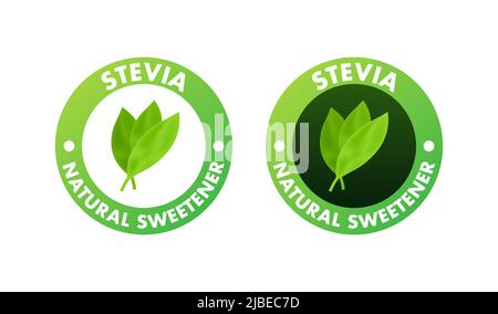 Flat icon stevia on white background. Vector logo. Logo symbol Stock Vector