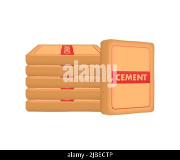 Cement in flat style on dust background. Isometric vector. 3d vector icon. Stock Vector