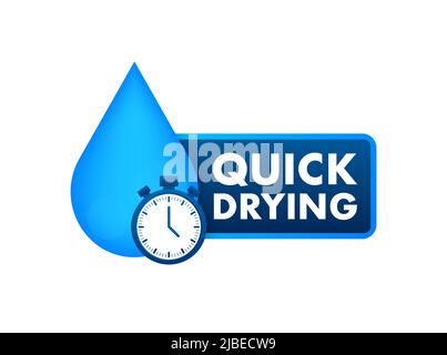 Flat icon with quick drying. Logo symbol. Vector illustration Stock Vector