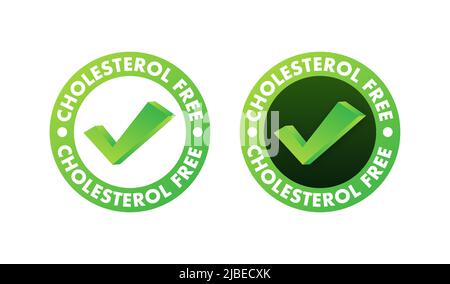 Banner for healthy lifestyle design. Cholesterol free rubber stamp illustration. Vector icon Stock Vector
