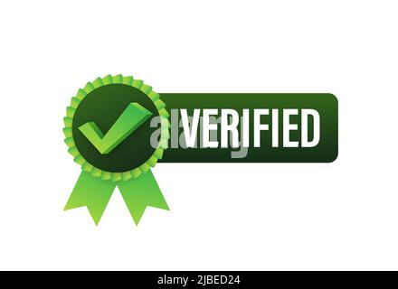 Verified square grunge. Checkmark icon. Vector stock illustration Stock Vector