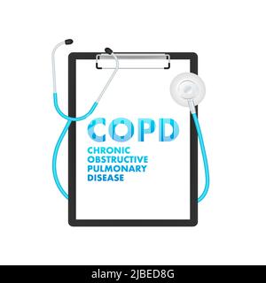 Chronic obstructive pulmonary disease. Isolated vector illustration. Abstract background. Creative concept Stock Vector