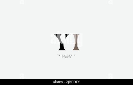 Alphabet letters Initials Monogram logo YH HY Y H Stock Vector