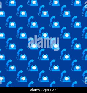 Red old phone in classic style on white background. pattern vector illustration Stock Vector