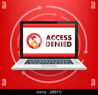 Access denied in cartoon style. Flat icon. Sign forbidden Stock Vector