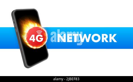 4G network wireless systems and internet. Communication network. Vector illustration Stock Vector