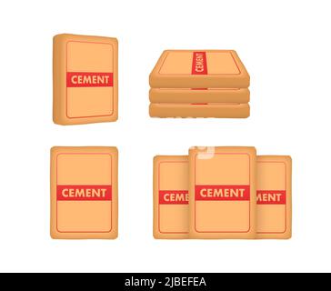 Cement in flat style on dust background. Isometric vector. 3d vector icon. Stock Vector