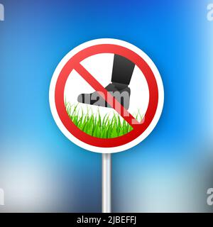 Do on green background. Red sign forbidden Stock Vector