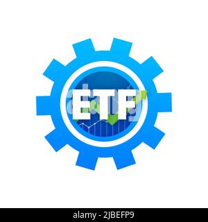 Gold template. ETF trading, exchange traded funds, financial analytics. Financial investment trade Stock Vector
