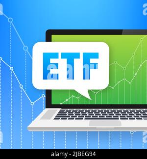 Gold template. ETF trading, exchange traded funds, financial analytics. Financial investment trade Stock Vector