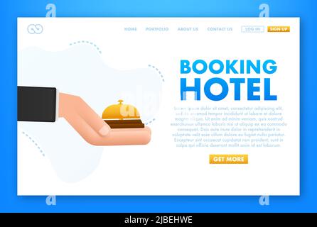 Booking hotel reception bell. Illustration vector graphic Stock Vector