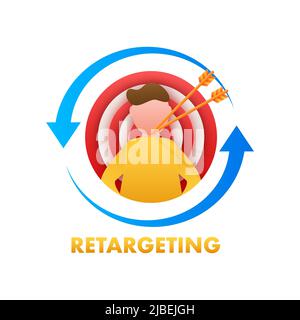 Abstract banner with retargeting for concept design. Marketing concept. Vector graphic. Abstract ad banner Stock Vector