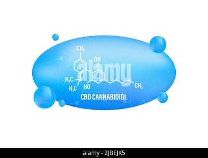 Cbd cannabidiol on green background. Vector background Stock Vector