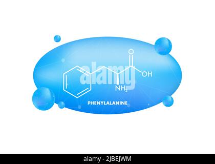 PHENYLALANINE formula. PHENYLALANINE molecular structure. Vector illustration Stock Vector