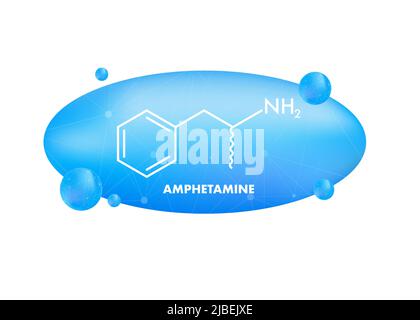 Amphetamine formula. Icon with amphetamine formula. Vector illustration Stock Vector