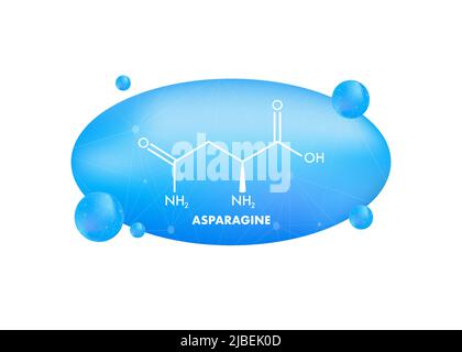 Molecular biology. Asparagine L-asparagine , Asn, N amino acid molecule Stock Vector