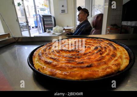 Pita Burek is one of Bosnia's most popular traditional specialty. Stock Photo