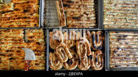 Pita Burek is one of Bosnia's most popular traditional specialty. Stock Photo